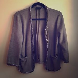 Trouve Nordstrom chain open knit sweater blazer